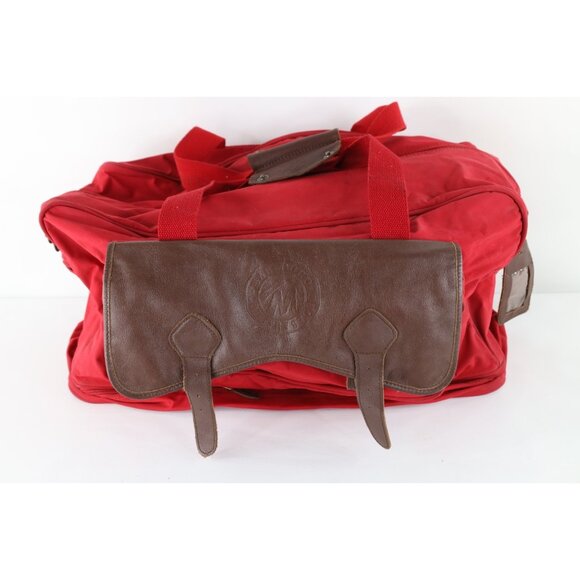 Vintage 90s Marlboro Distressed Spell Out Handled Duffel Bag Carry On Weekender - Picture 1 of 14